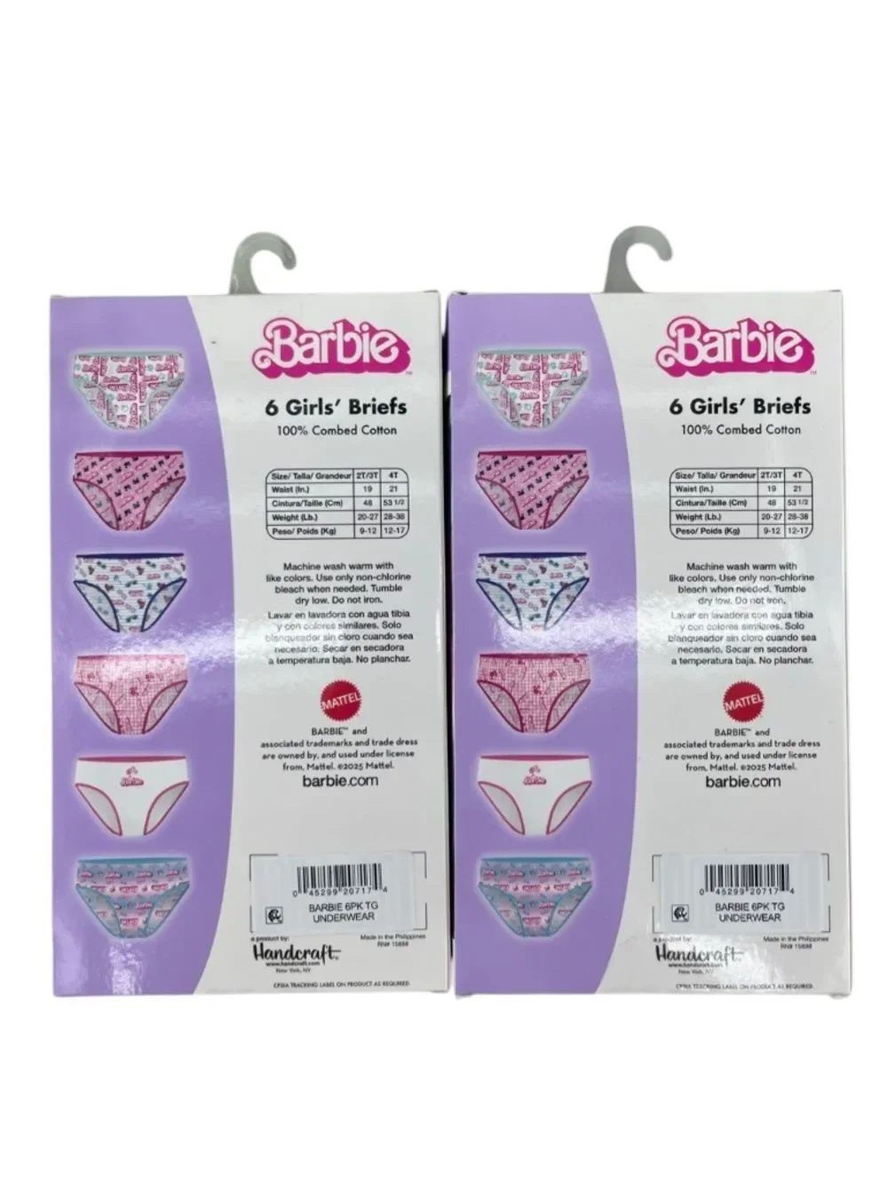 Toddler Cotton Barbie Character Briefs Underwear 2, 6-Packs 4T